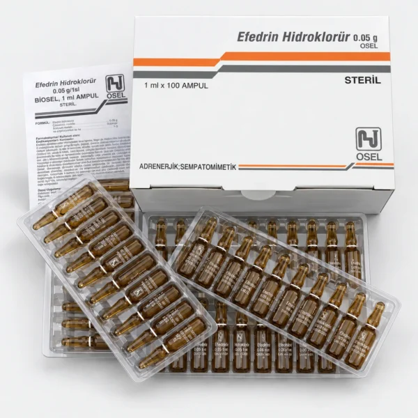 Efedrin Hidroklorür Osel 100 Ampül 0.05 G